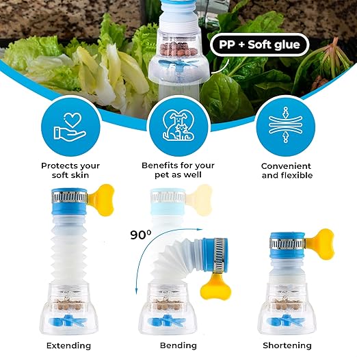 3 Pcs Faucet Filter Set - Water Faucet Extenders 360 Rotating, Adjustable Water Purifier for Sink (0.83 x 2.6 x 1.85), Easy to Install and Store, Reduce Water Waste, Good for Kitchen and Bathroom