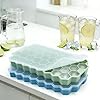 Ice Cube Trays for Freezer, 2 Pack Silicone Ice Cube Mold with Lid-37 Grid, Easy-Release Reusable 74 PCS Small Ice Cubes for Ice Bucket Iced Coffee Cocktail Whisky Soup Food