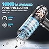 KMM Handheld Car Vacuum Cleaner, 10000PA Vacuum Cleaner & Air Duster, 120W High Power Vacuum Portable Cordless, Hand Held Vacuum Rechargeable with Multi-Nozzles & LED Light for Home, Car, Office
