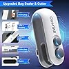 2in1 Rechargeable Chip Bag Sealer with Cutter, Portable USB C Heat Sealer Resealer Machine for Chip, Plastic Bags Heat Seal Tool for Snacks (White)