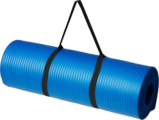 Yoga Mat Extra thick 8mm Exercise mat, Soft Lightweight TPE Fitness Mat with strap, High Elasticity,