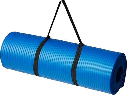 Yoga Mat Extra thick 8mm Exercise mat, Soft Lightweight TPE Fitness Mat with strap, High Elasticity,