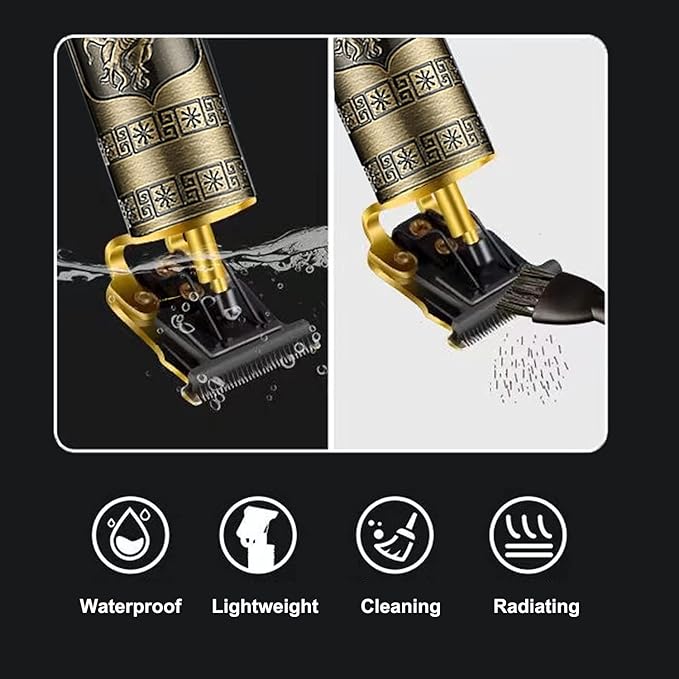 Hair Clippers for Men, Cordless Electric Hair Trimmer Rechargeable Beard Trimmer Shaver, Electric T Blade Trimmer Zero Gapped Edgers Hair Cutting Kit with Guide Combs(Dragon)