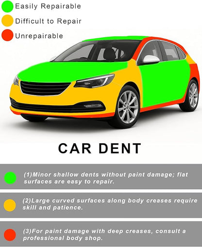 Metal Car Dent Puller, 110lbs Strong Dent Remover Tool for Car, Aluminum Alloy Paintless Dent Removal Kit, Heavy Duty Dent Puller Kit for Hail Damag