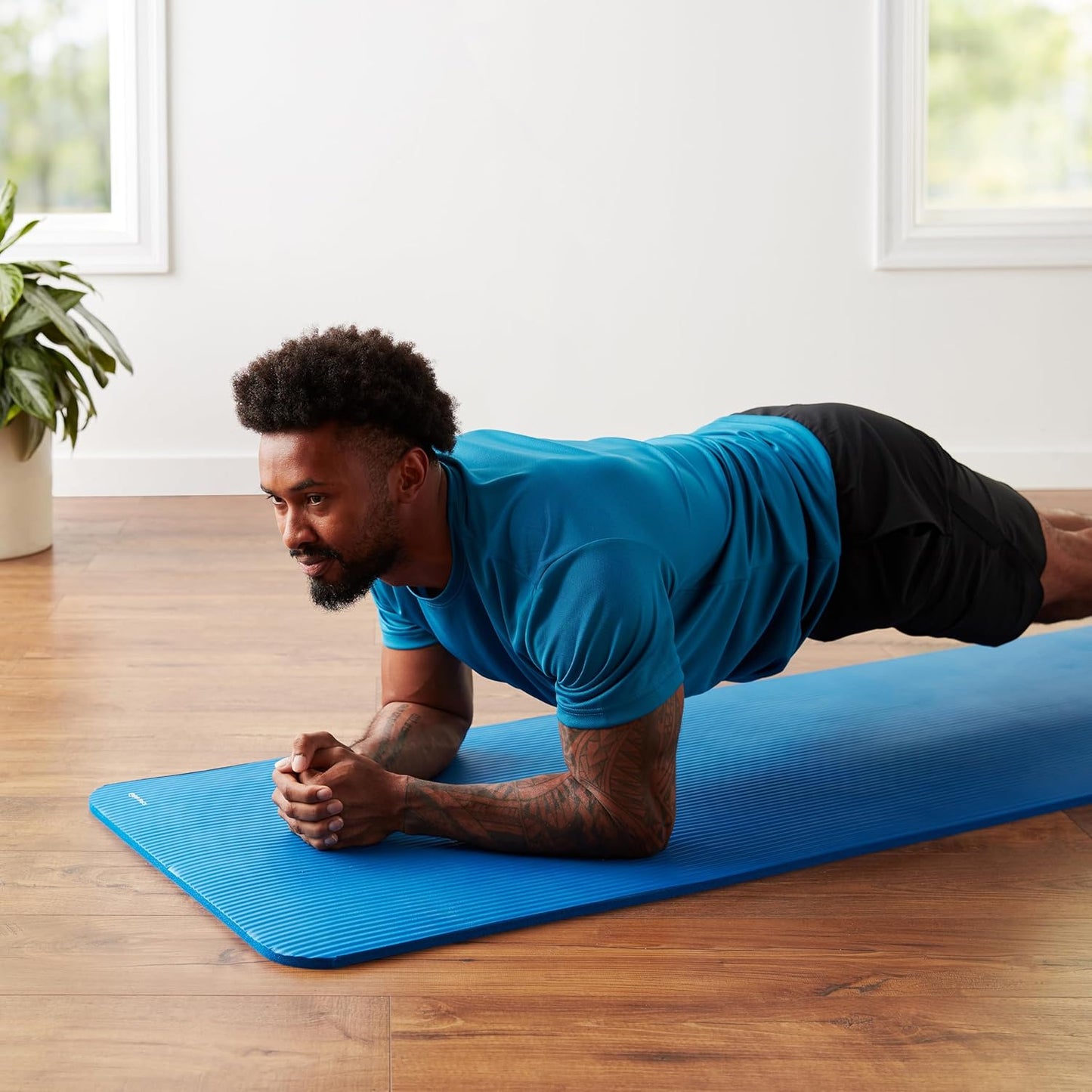 Yoga Mat Extra thick 8mm Exercise mat, Soft Lightweight TPE Fitness Mat with strap, High Elasticity,