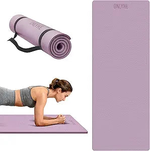 Yoga Mat Extra thick 8mm Exercise mat, Soft Lightweight TPE Fitness Mat with strap, High Elasticity,